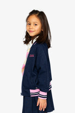 French Terry Jacket Navy Blue Denim - J20J50_01230