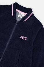 French Terry Jacket Navy Blue Denim - J20J50_01230