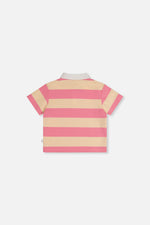 Polo Top Pink And Beige Stripes - J20J73_2J297
