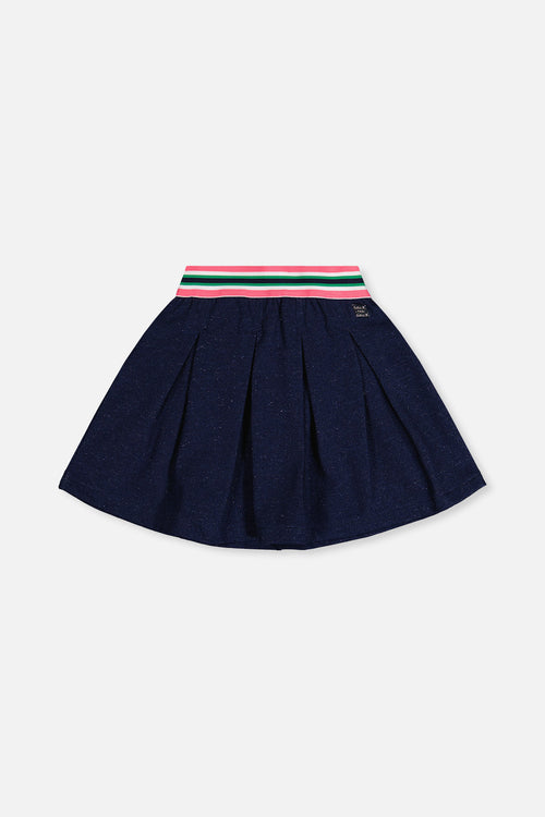 Pleated French Terry Skirt Navy Blue Denim - J20J80_01230