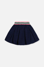 Pleated French Terry Skirt Navy Blue Denim - J20J80_01230