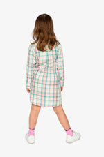 Shirt Dress With Belt Green And Pink Plaid - J20J86_2J296