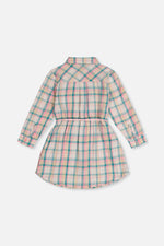 Shirt Dress With Belt Green And Pink Plaid - J20J86_2J296