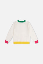 Knitted Cardigan Off-White, Green And Pink - J20JT31_01010