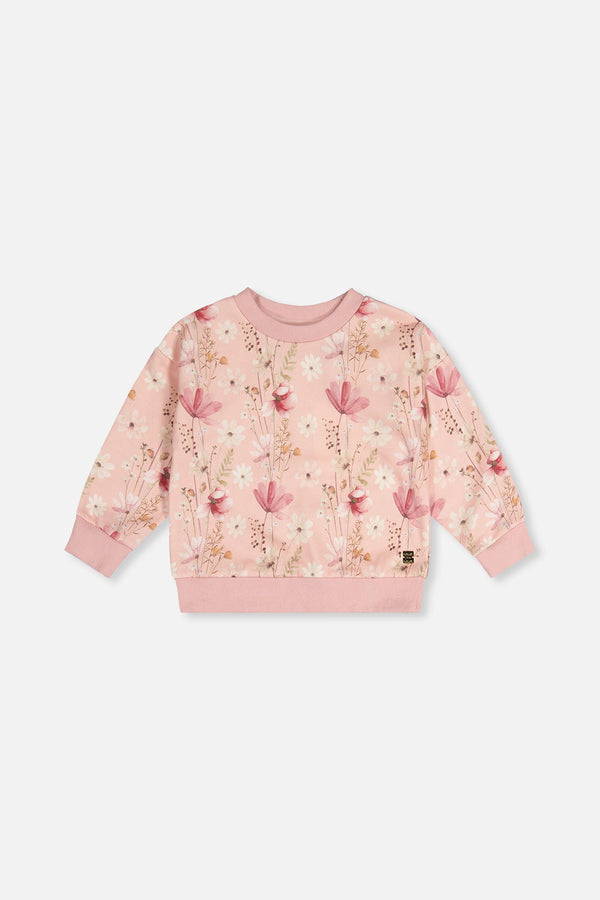 Sweatshirt Pink Printed Flowers - J20K30_2J301
