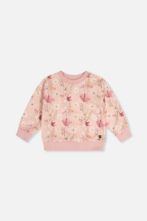 Sweatshirt Pink Printed Flowers - J20K30_2J301