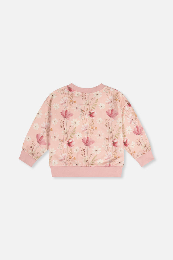 Sweatshirt Pink Printed Flowers - J20K30_2J301