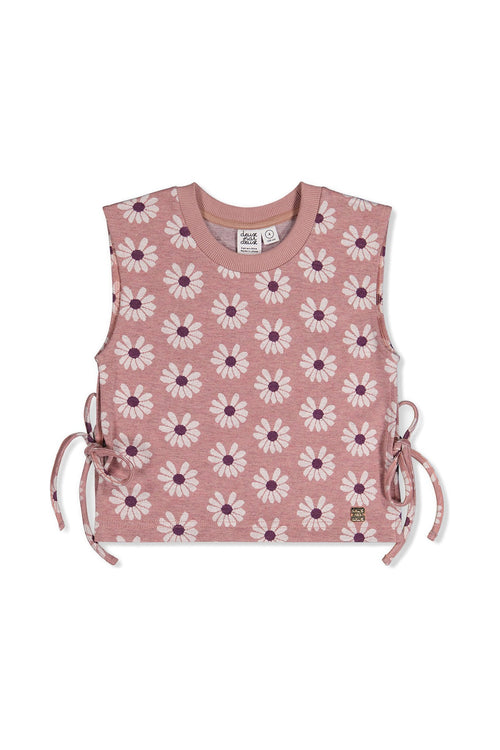 Jacquard Vest Pink Printed Flowers - J20K34_2J300