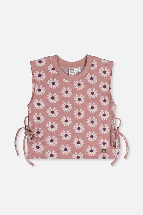 Jacquard Vest Pink Printed Flowers - J20K34_2J300