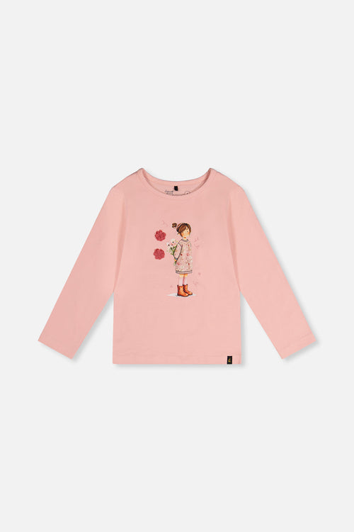 Organic Cotton Jersey T-Shirt Pale Dusty Pink - J20K70_06220