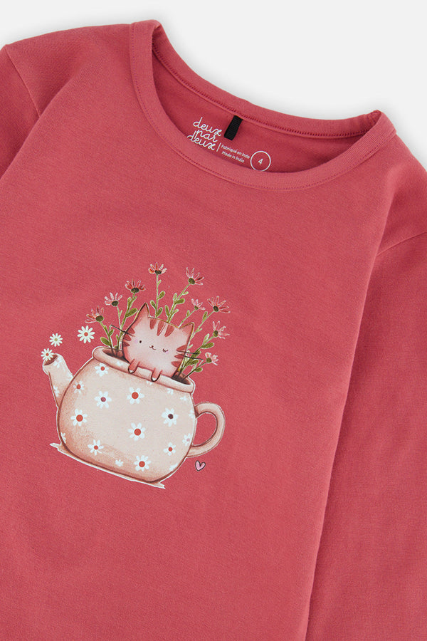 Organic Cotton Jersey T-Shirt Raspberry Pink - J20K70_06930