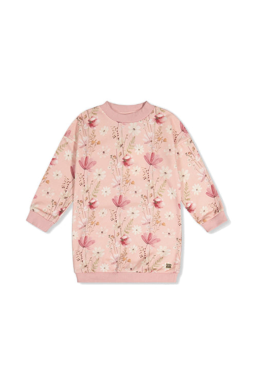 French Terry Dress Pink Printed Flowers - J20K87_2J301