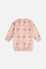 French Terry Dress Pink Printed Flowers - J20K87_2J301