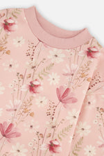 French Terry Dress Pink Printed Flowers - J20K87_2J301
