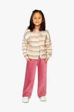 Knitted Cardigan Mauve And Blue Knitwear - J20KT31_2J310