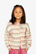 Knitted Cardigan Mauve And Blue Knitwear - J20KT31_2J310