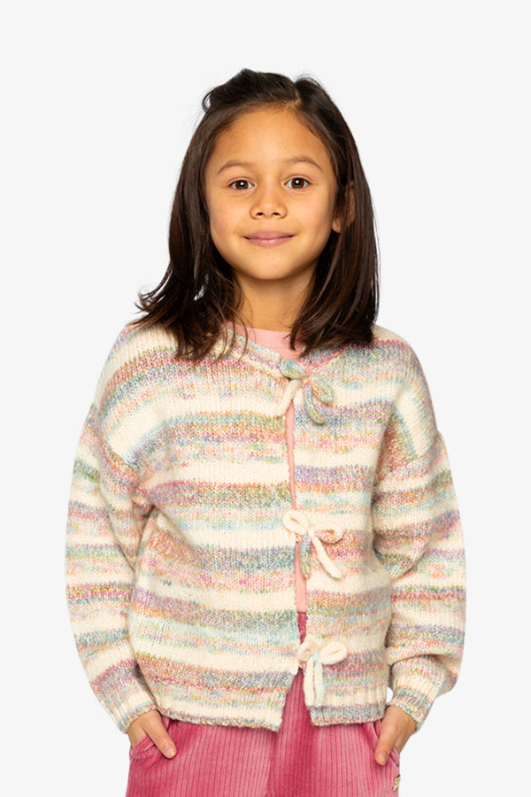 Knitted Cardigan Mauve And Blue Knitwear - J20KT31_2J310