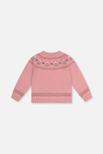 Sweater With Flower Jacquard Pale Dusty Pink - J20KT32_06220