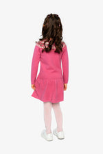 Knitted Dress With Flower Jacquard Raspberry Pink - J20KT85_06930