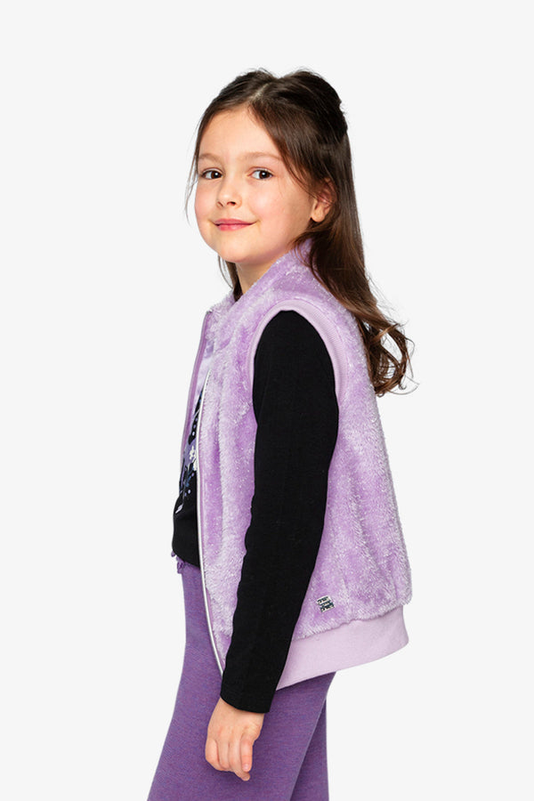 Faux Fur Sleeveless Vest Violet - J20L33_05150