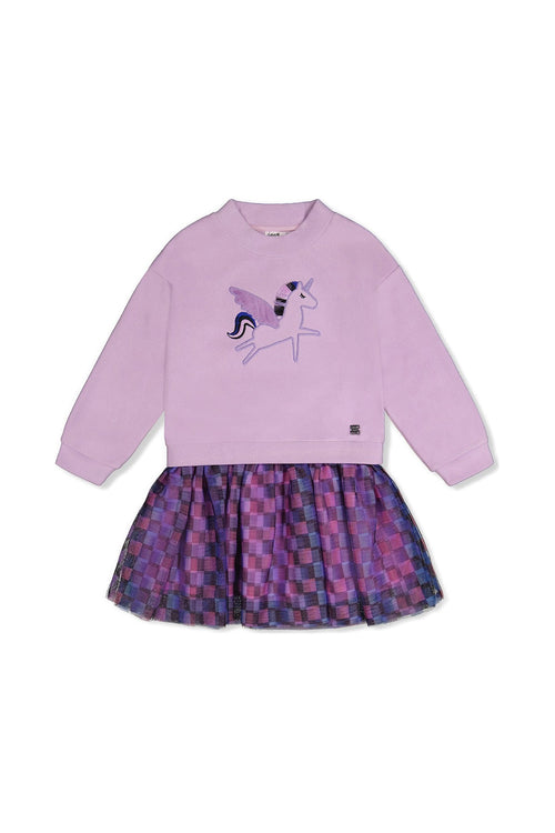 Bi-Material Dress Violet - J20L87_05150