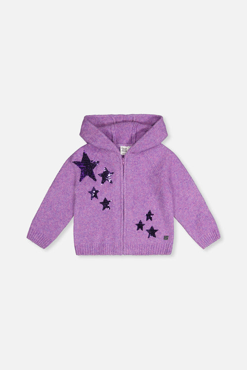 Hooded Knitted Cardigan Violet - J20LT31_05130