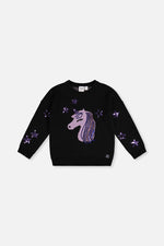 Knitted Sweater Black And Mauve - J20LT34_09990
