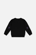 Knitted Sweater Black And Mauve - J20LT34_09990