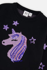 Knitted Sweater Black And Mauve - J20LT34_09990