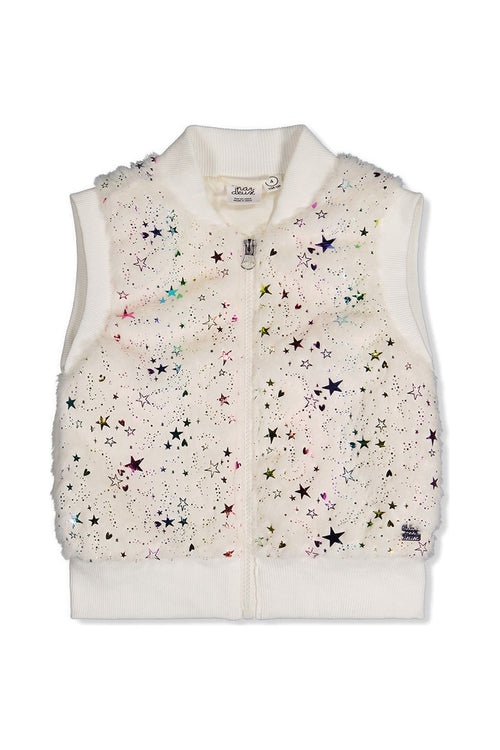 Faux Fur Sleeveless Vest Multicolored Star - J20M32_2J318