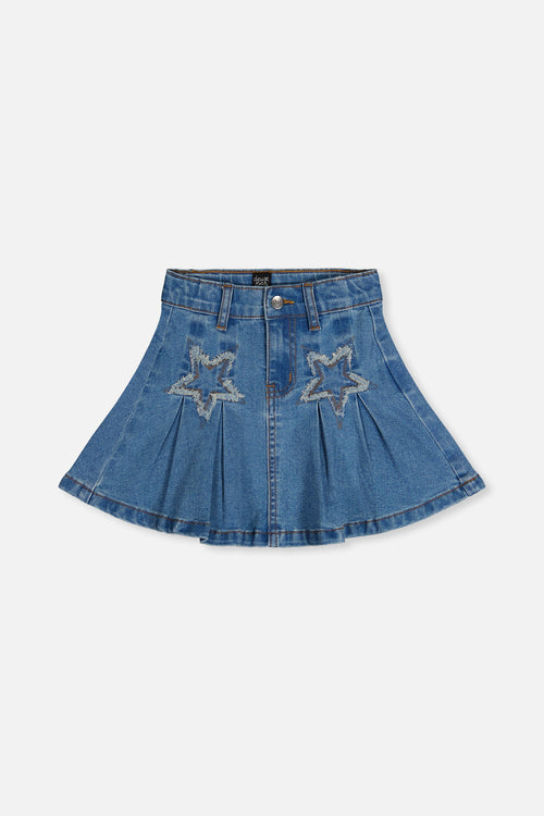 Pleated Skirt Navy Blue Denim - J20M80_01230