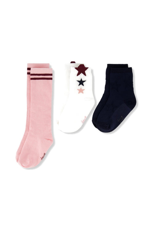 Socks Pale Dusty Pink And Navy - J20MS_06220