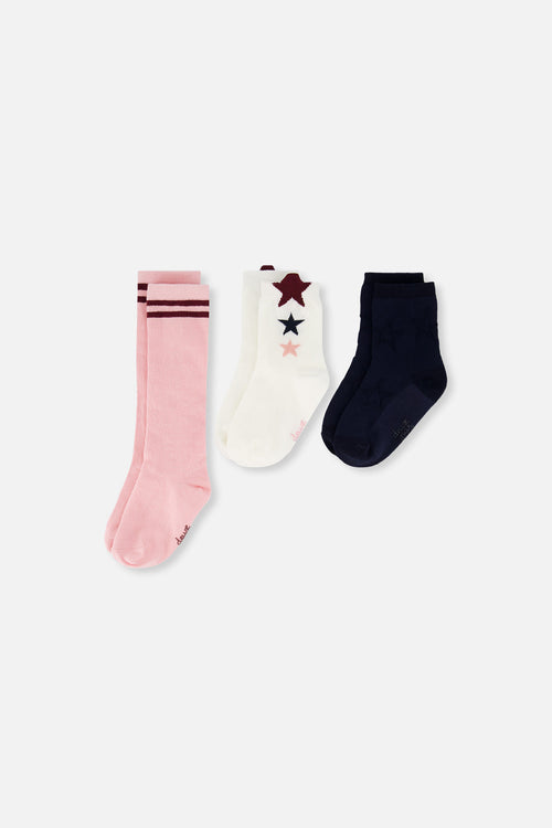 Socks Pale Dusty Pink And Navy - J20MS_06220