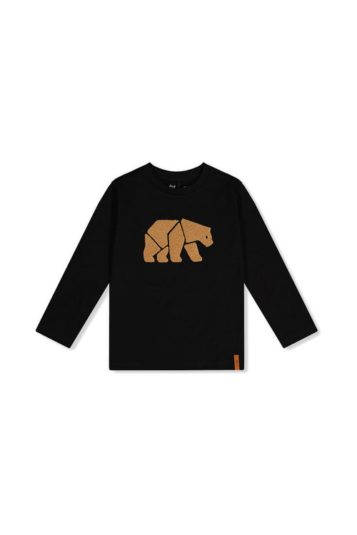 Organic Cotton Jersey T-Shirt Black And Beige - J20OB70_09990