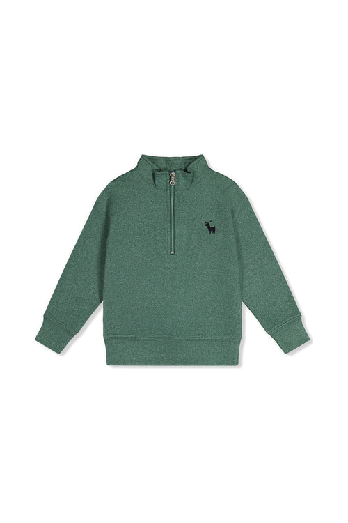 Half Zip Mock Neck Sweater Dark Green - J20OB71_03230