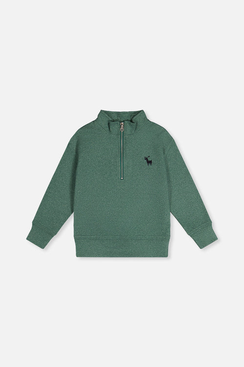 Half Zip Mock Neck Sweater Dark Green - J20OB71_03230