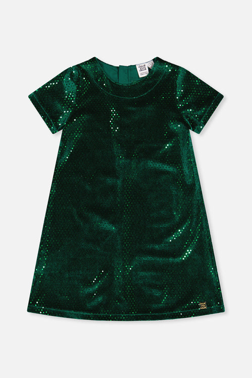 Short Sleeve A Line Dress Green Forest - J20OG86_03930
