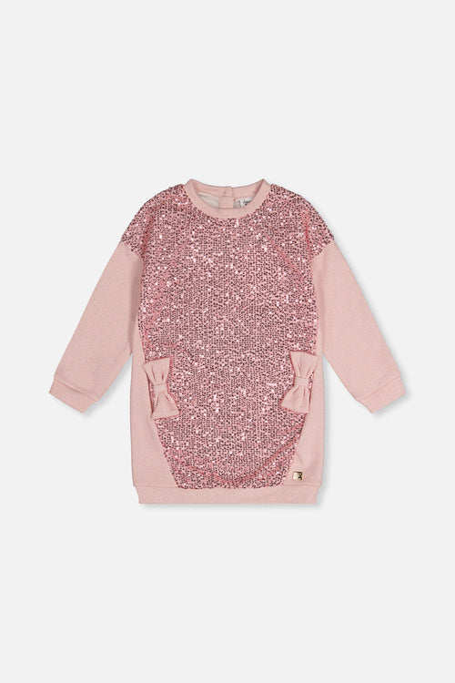 Sweatshirt Dress With Sequins Dusty Pink - J20OG87_06840