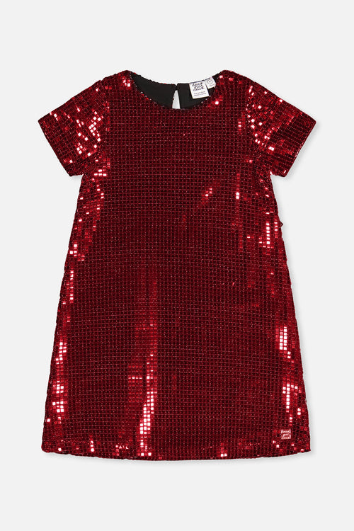 Short Sleeve A Line Dress Red - J20OG92_07490