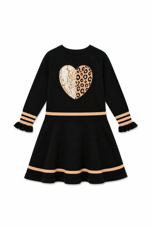 Strickkleid in Schwarz und Beige