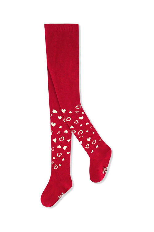 Knit Heart Tights Red - J20OGT_07490