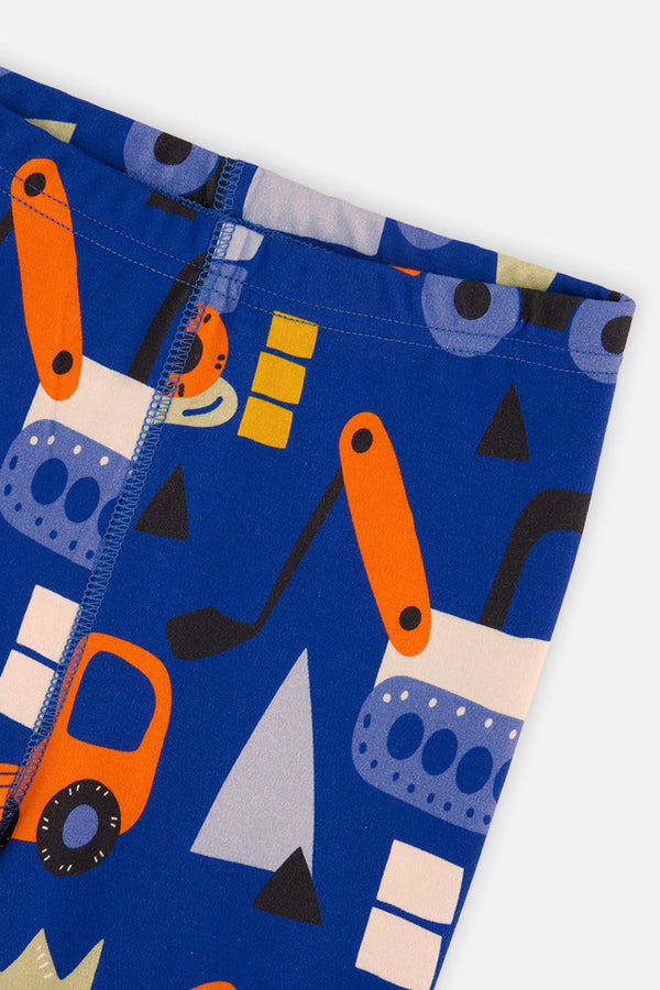 Organic Cotton Two Piece Pajama Set Blue Truck Print - J20PB10_2J225