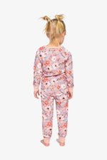 Organic Cotton Two Piece Pajama Set Pink Floral Print - J20PG10_2J221