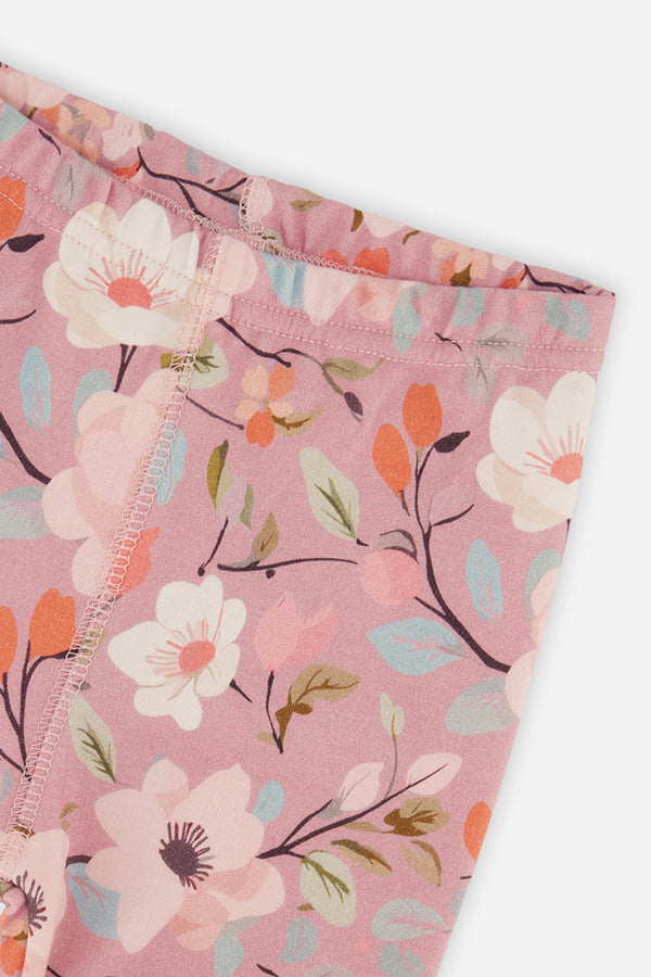 Organic Cotton Two Piece Pajama Set Pink Floral Print - J20PG10_2J221
