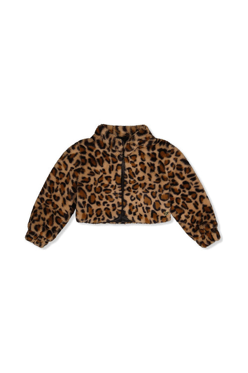 Faux Fur Jacket Brown Leopard Print - J20Q50_2J303