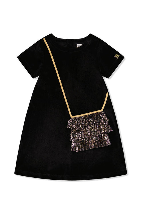 Sleeveless A-Line Dress Black And Gold - J20Q89_09990