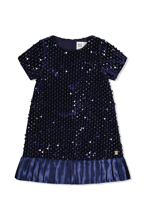 Short Sleeve A-Line Dress Dark Blue - J20Q90_04820