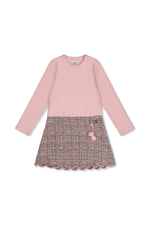 Bi-Material Dress Pink And Black Knit - J20Q91_2J302