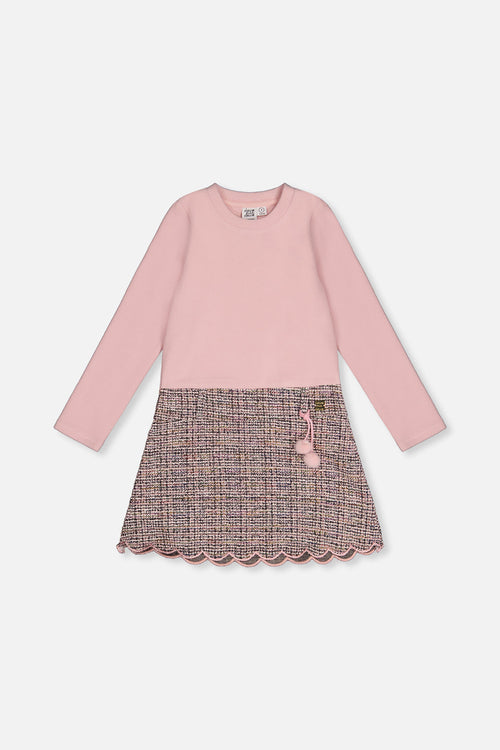 Bi-Material Dress Pink And Black Knit - J20Q91_2J302