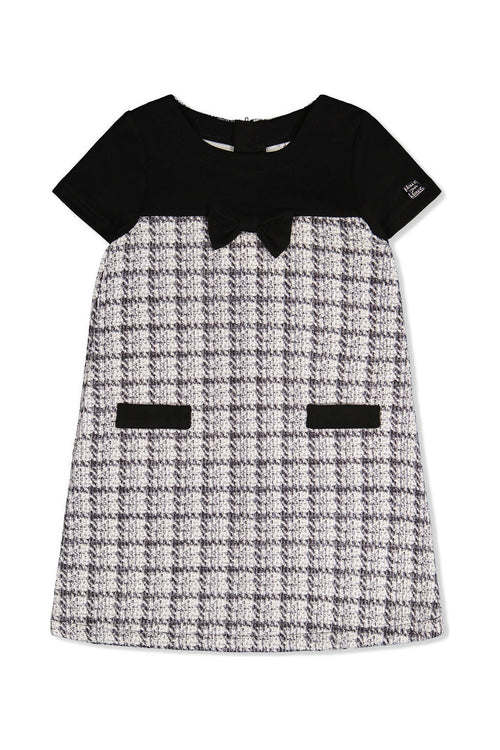 Sleeveless Knitwear A-Line Dress Black And White - J20Q94_2J304